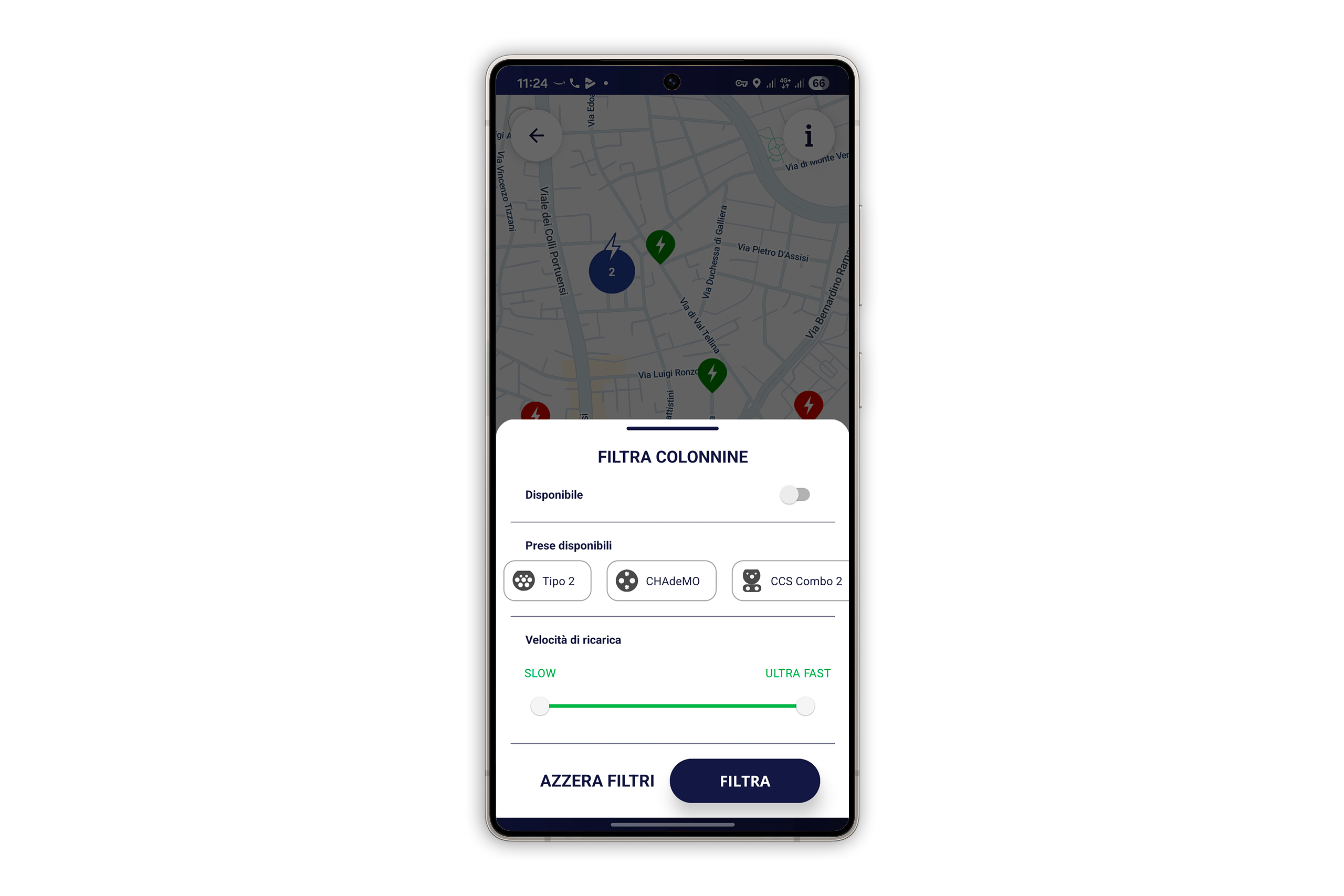 Impostazione filtri sull'App CartissimaQ8