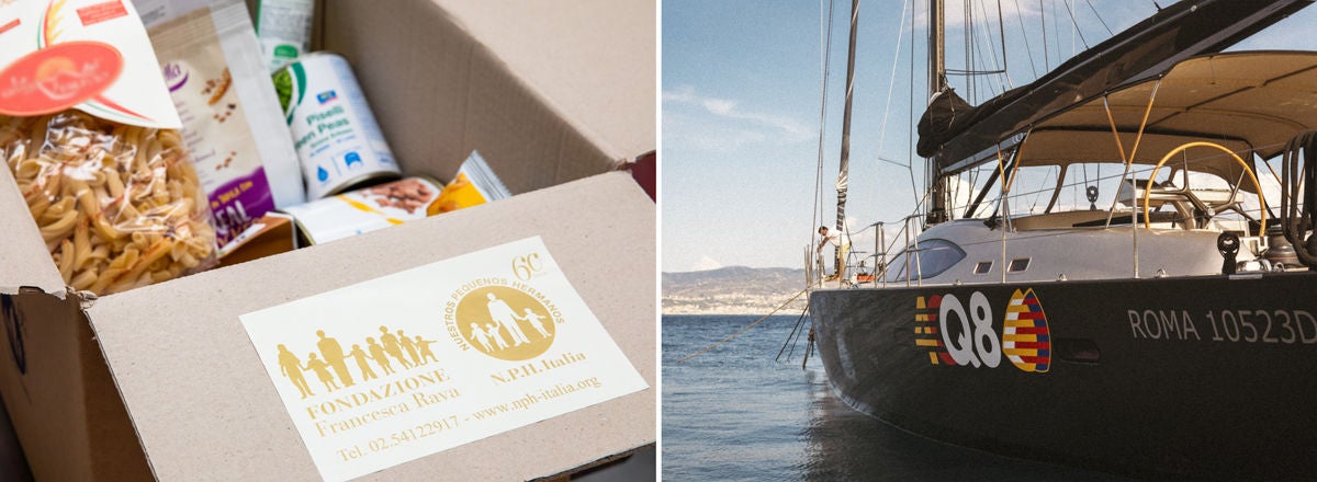 Pacco aiuti alimentari Fondazione Francesca Rava Sailing for Change