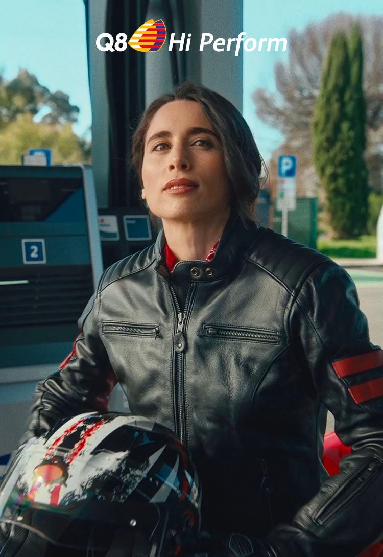 Sara, motociclista campagna Q8