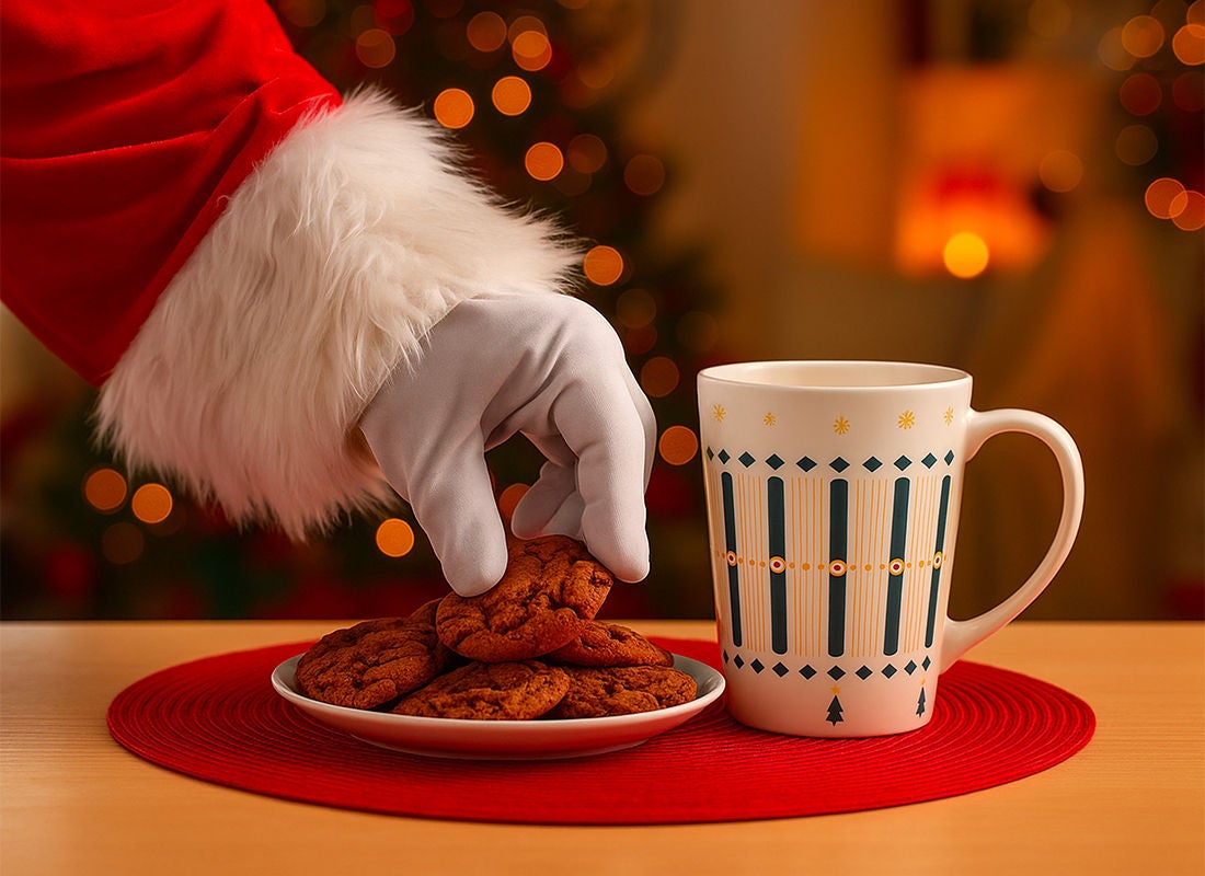 famiglia a colazione per Natale